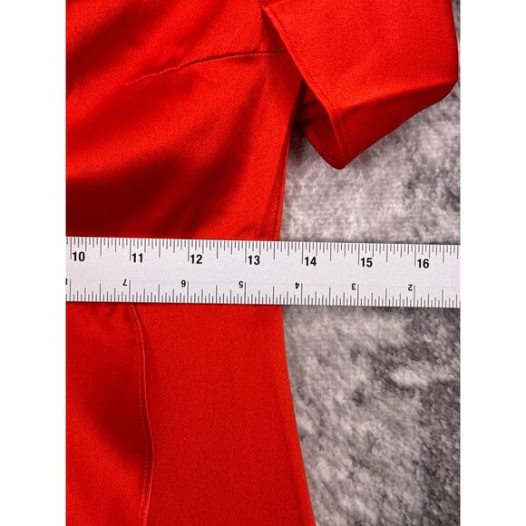 Alexis Dress Small Womens Austyn Red Silk One Shoulder Ruffle High Low Hem Maxi - Picture 5 of 8